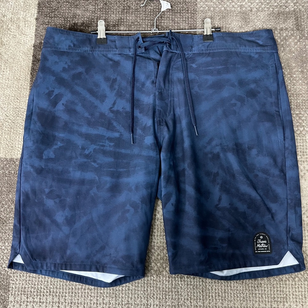 TravisMathew Mens Hide Your WiFi Swim Trunks Shorts Tie Dye Blue Size 38‎